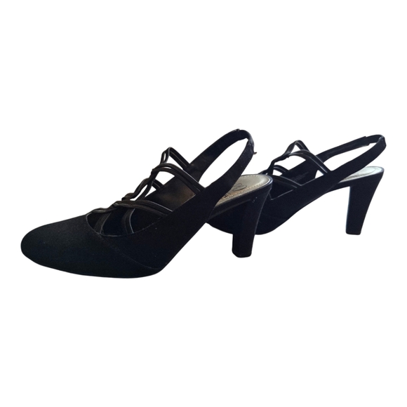 Impo Black Heels Sleek Strappy Design Size 7 - Picture 2 of 5